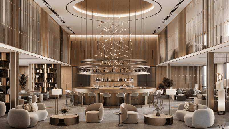 Cách bố trí hệ thống ánh sáng sẽ giúp cho kiến trúc khách sạn trở nên hoàn mỹ và cuốn hút hơn. 